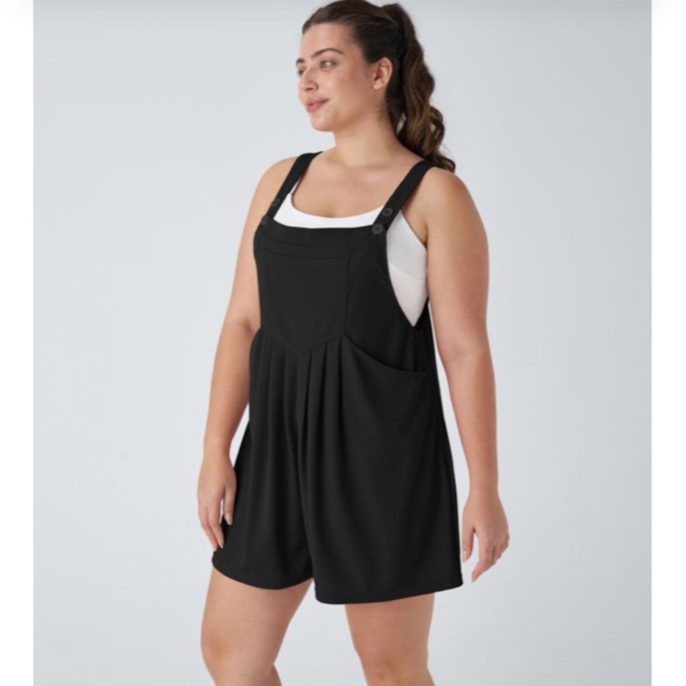 HALARA waffle shorts overalls casual romper
